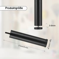 TIANLIN 4 ks výškovo nastaviteľné nábytkové nožičky M8 – hliníková zliatina, čierne, 20 cm, nastavenie 0–8 mm – na pohovku, skrinku, písací stôl 2