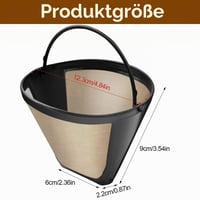 TIANLIN Újrahasználható Kávéfilter 4-es Méret, 2 db, Rozsdamentes Acél, 120 mm Átmérő, 8-12 Csészéhez, Otthonra és Étterembe 2