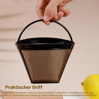 TIANLIN Újrahasználható Kávéfilter 4-es Méret, 2 db, Rozsdamentes Acél, 120 mm Átmérő, 8-12 Csészéhez, Otthonra és Étterembe 4