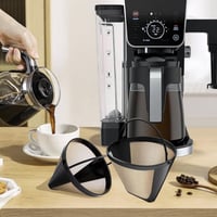 TIANLIN Újrahasználható Kávéfilter 4-es Méret, 2 db, Rozsdamentes Acél, 120 mm Átmérő, 8-12 Csészéhez, Otthonra és Étterembe 6