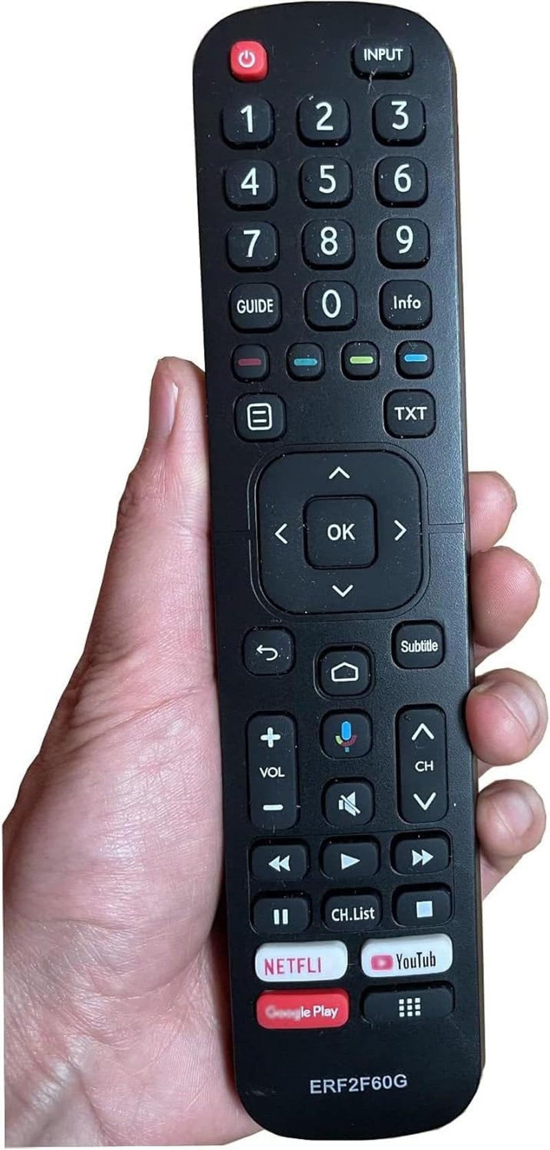 tianxunh Hisense ERF60G Távirányító Smart Android TV-hez, 32A56E 40A56E modellekhez