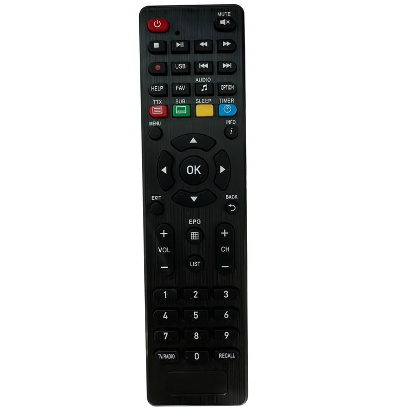 Diaľkový ovládač pre dekodér tianxunh Tele-System / Fuba Tivùsat – kompatibilný s TS9018HEVC, ODE718HEVC