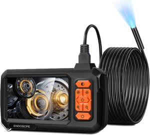 TICFOX Endoszkóp kamera fényű vizsgálókamera IPS kijelzővel 4,3 8 mm IP67 1080P, 8 LED, 5 m félig merev kábel csatorna vizsgálathoz