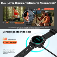 Inteligentné hodinky TicWatch Atlas pre mužov, Wear OS, 90-hodinová výdrž batérie, 110+ športových režimov, GPS, kompas, detekcia pádu, vodotesnosť 5ATM, monitorovanie zdravia, Android 4