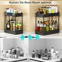 TidyTrove Set 2 organizatoare pentru spațiul de sub chiuvetă, raft de depozitare pe 2 niveluri pentru bucătărie și baie, 31x33,5x16 cm, negru 4