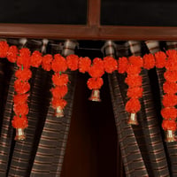 TIED RIBBONS Ajtódísz Művirág Füzér - Dekoratív Körömvirág Girland Bandanwar Toran (105 x 36 cm) Otthoni Fali Ajtó Dekoráció 2