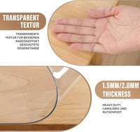 TIEHAN Átlátszó PVC Asztalterítő Védőfólia 140x50 cm - Vízálló, Olajálló, Lemosható Asztali Védőborítás 2 mm Vastag Kristálytiszta Fólia 2