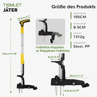 Tiemlet Gyomirtó Kapa 4 Ágú Rozsdamentes Acél 105 cm Sárga Csúszásmentes Nyéllel Pitypang Bogáncs Eltávolító Kertészeti Eszköz 3