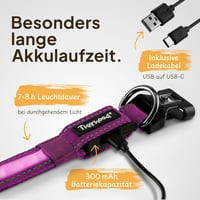 Tierhood LED kutya nyakörv M méret - USB töltős, vízálló, világító 6