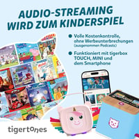 tigermedia tigertones Duo predplatený prístup 12 mesiacov detská služba audiostreamingu 30 000 zvukových materiálov pre tigerbox Touch a MINI prehrávač 3