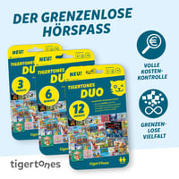 tigermedia tigertones Duo predplatený prístup 12 mesiacov detská služba audiostreamingu 30 000 zvukových materiálov pre tigerbox Touch a MINI prehrávač 6
