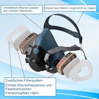 Tigvio Légzésvédő Maszk Szűrővel és Szemüveggel Festéshez Porhoz Gázokhoz 3