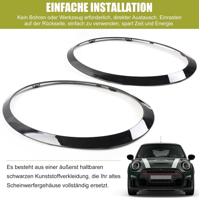 TIHOOK Mini Cooper fényszóró díszgyűrű szett 2db F55 F56 F57 14-21