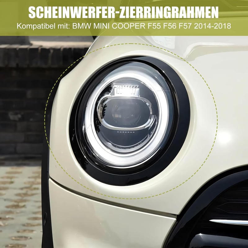 TIHOOK Mini Cooper fényszóró díszgyűrű szett 2db F55 F56 F57 14-21