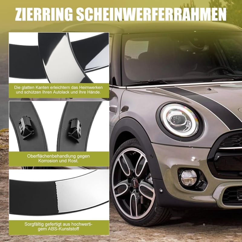TIHOOK Mini Cooper fényszóró díszgyűrű szett 2db F55 F56 F57 14-21