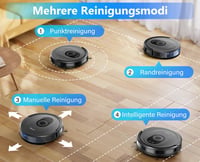 Robot aspirator și mop 2 în 1 Tikom G8000 Max, 5000Pa, WiFi, auto-încărcare - negru 7