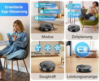 Robot aspirator și mop 2 în 1 Tikom G8000 Max, 5000Pa, WiFi, auto-încărcare - negru 8