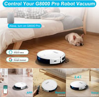 Tikom G8000 Pro Robotporszívó és Felmosó, 4500Pa Szívóerő, 2-in-1 Takarítórobot, WiFi, 150 Perc Üzemidő, Állatszőrre, Szőnyegre, Kemény Padl 6