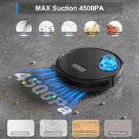Tikom G8000 Pro Robotporszívó Felmosó Funkcióval, 4500Pa Szívóerő, 2,5 Óra Üzemidő, WiFi, Okosotthon Kompatibilis, Állatszőrre, Szőnyegre, K 4