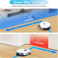 Tikom G8000 Robotporszívó Feltörlő Funkcióval - 2700Pa WiFi Szívóerő, 2 Órás Üzemidő, Amazon Echo és Google Home Kompatibilis, Fehér 6