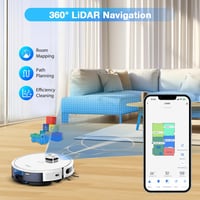 Tikom G8000 Robotporszívó Feltörlő Funkcióval - 2700Pa WiFi Szívóerő, 2 Órás Üzemidő, Amazon Echo és Google Home Kompatibilis, Fehér 2