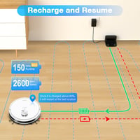 Tikom G8000 Robotporszívó Feltörlő Funkcióval - 2700Pa WiFi Szívóerő, 2 Órás Üzemidő, Amazon Echo és Google Home Kompatibilis, Fehér 7