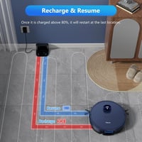 Tikom L9000 Robotporszívó Felmosó Funkcióval, LiDAR Navigáció, 4000Pa Szívóerő, 150 Perc Üzemidő, WiFi, 14 Tiltott Zóna, Szőnyegre, Kemény P 8