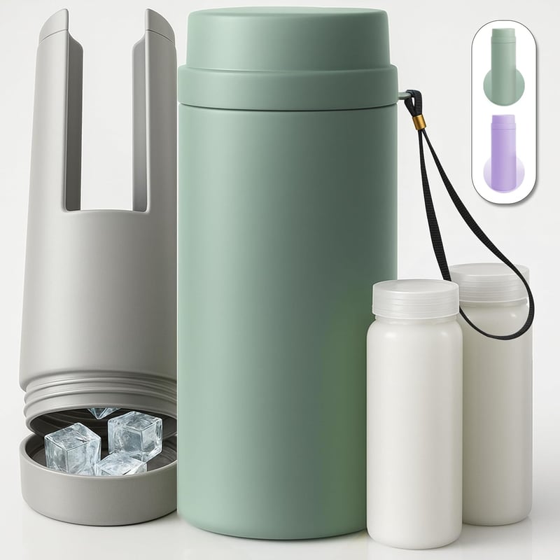 Geantă frigorifică portabilă pentru lapte matern Tilcare, fără BPA, 2x150 ml (5 oz), menține temperatura până la 30 de ore, recipient termoizolant rezistent pentru bebeluși