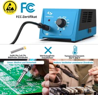 Tilswall 65W Digitális Forrasztóállomás 200-480°C Hőmérséklet-szabályozással, 5 Cserélhető Heggyel, Beépített Transzformátorral - Hobbi és P 3