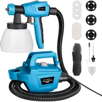 Tilswall 800W elektromos festékszóró 1300ml tartállyal 3 fúvókával és 2,5m csővel - blue 1
