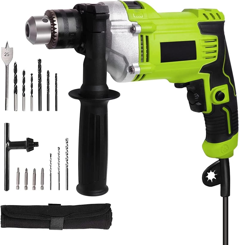 Tilswall 850W Kalapácsfúró 3000 RPM, 13mm Önzáró Tokmány, 15 Kiegészítő