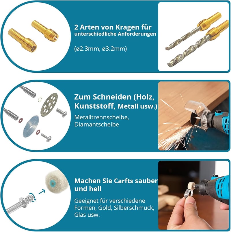 Tilswall Multifunkciós Rotációs Szerszám 160W - 145 Tartozékkal, 8000-33000 RPM, Flexibilis Tengellyel Maráshoz, Gravírozáshoz és Csiszolásh
