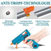 Pistol de lipit cu batoane de adeziv Tilswall W101 50W – cu 75 de batoane incluse, pentru lipire precisă și rapidă în activități de bricolaj și reparații 5