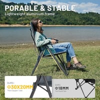 TIMBER RIDGE Hordozható Kerti Szék 150 kg Összecsukható Camping Fotel 4 Pozíciós Relax Pihenőszék 5