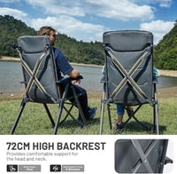TIMBER RIDGE Hordozható Kerti Szék 150 kg Összecsukható Camping Fotel 4 Pozíciós Relax Pihenőszék 4