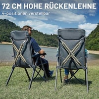 TIMBER RIDGE Összecsukható Camping Szék 150kg Terhelhetőség 4 Pozíciós Alumínium Kempingszék Táskával 3