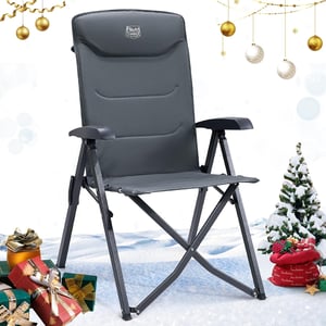 TIMBER RIDGE sklopiva stolica za kampiranje s 4 položaja, 150 kg, aluminij - siva