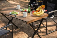Masă de camping pliabilă TIMBER RIDGE, înălțime reglabilă, 108x71 cm, 100 kg - maro 2