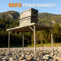Skladací kempingový stôl Timber Ridge, rozkladací záhradný stôl, piknikový stôl pre 4-6 osôb na kempovanie 7