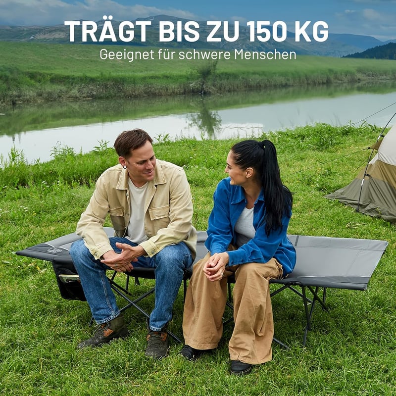 TIMBER RIDGE XXL Összecsukható Kemping Ágy 150 kg, 193x71 cm, Hordozható