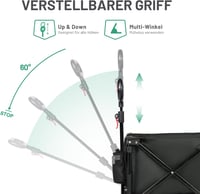 TIMBER RIDGE XXL Összecsukható Kézikocsi 200L Széles Gumik Fékkel Strand Kocsi 100kg - Große Räder mit Bremse, Black 5