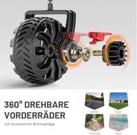 TIMBER RIDGE XXL Összecsukható Kézikocsi 200L Széles Gumik Fékkel Strand Kocsi 100kg - Große Räder mit Bremse, Black 3