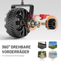 Cărucior Pliabil TIMBER RIDGE XXL 200L cu Roți Late și Frână, Geantă Laterală, Suport pentru Băuturi, Mâner Reglabil, Capacitate de 150 kg 3
