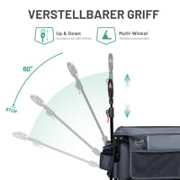 Cărucior Pliabil TIMBER RIDGE XXL 200L cu Roți Late și Frână, Geantă Laterală, Suport pentru Băuturi, Mâner Reglabil, Capacitate de 150 kg 6