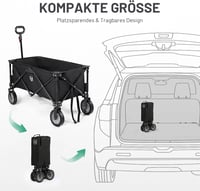 TIMBER RIDGE XXL összecsukható szállítókocsi oldalzsebbel, italtartóval és állítható fogantyúval - szürke 4