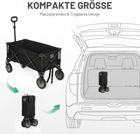 TIMBER RIDGE XXL összecsukható szállítókocsi oldalzsebbel, italtartóval és állítható fogantyúval - szürke 6