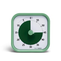 TIME TIMER Home MOD 60-minútový vizuálny časovač pre deti – Tichá prevádzka, papradinovo zelená, 8,8 x 8,8 x 5,2 cm – Školské učenie, kancelársky stôl 1