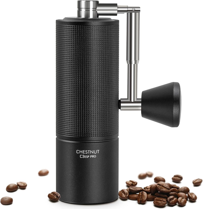 TIMEMORE Chestnut C3 ESP PRO kézi kávédaráló, teljes fémburkolat, hajtogatható fogantyú - fekete