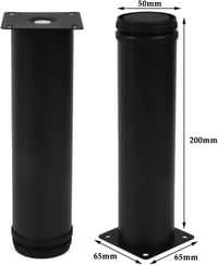 TIMESETL Bútor Lábak 20cm Fekete Rozsdamentes Acél 4db Szekrény Láb 2