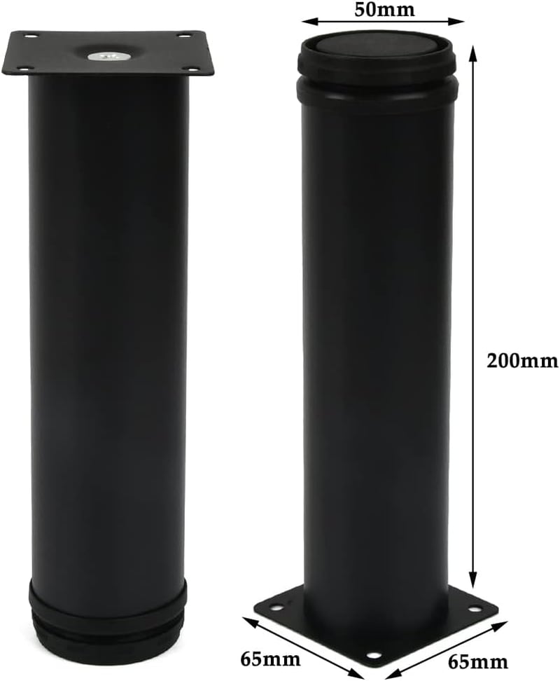 TIMESETL Bútor Lábak 20cm Fekete Rozsdamentes Acél 4db Szekrény Láb